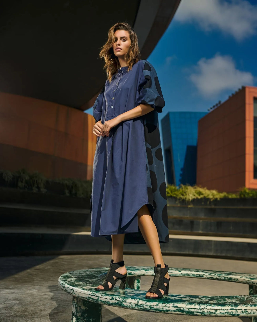 Urban Vista Caftan Dress, Navy Urban Vista Caftan Dress, Navy