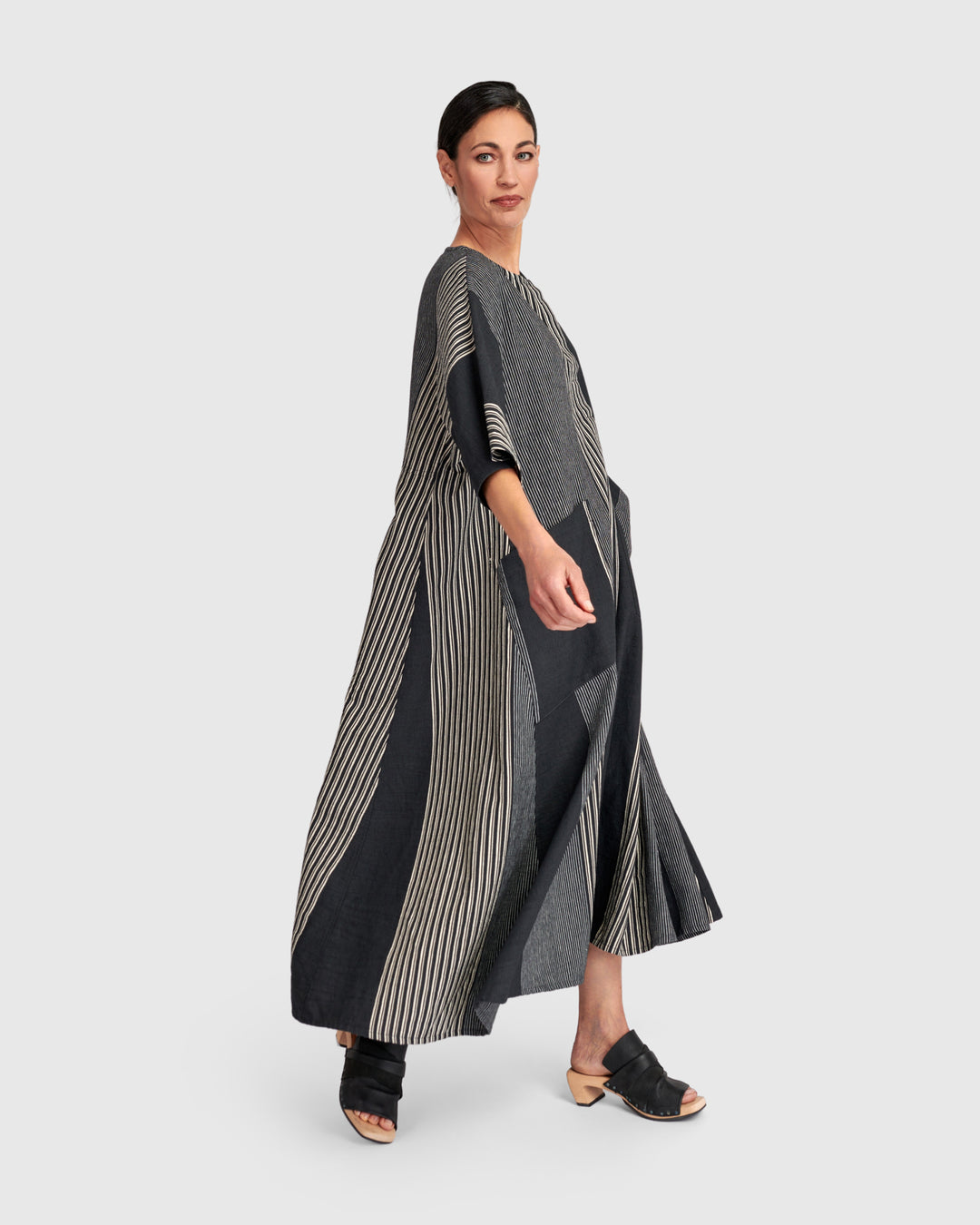 Urban Daybreak Oversized Dress, Slate Stripes