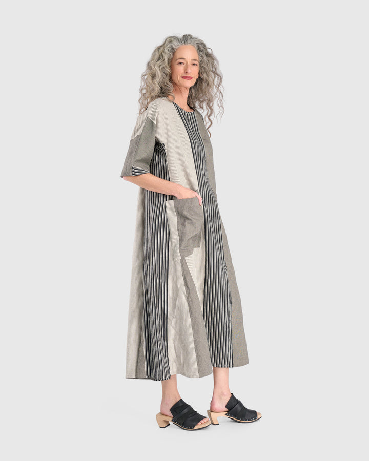 Urban Daybreak Oversized Dress, Sand Stripes