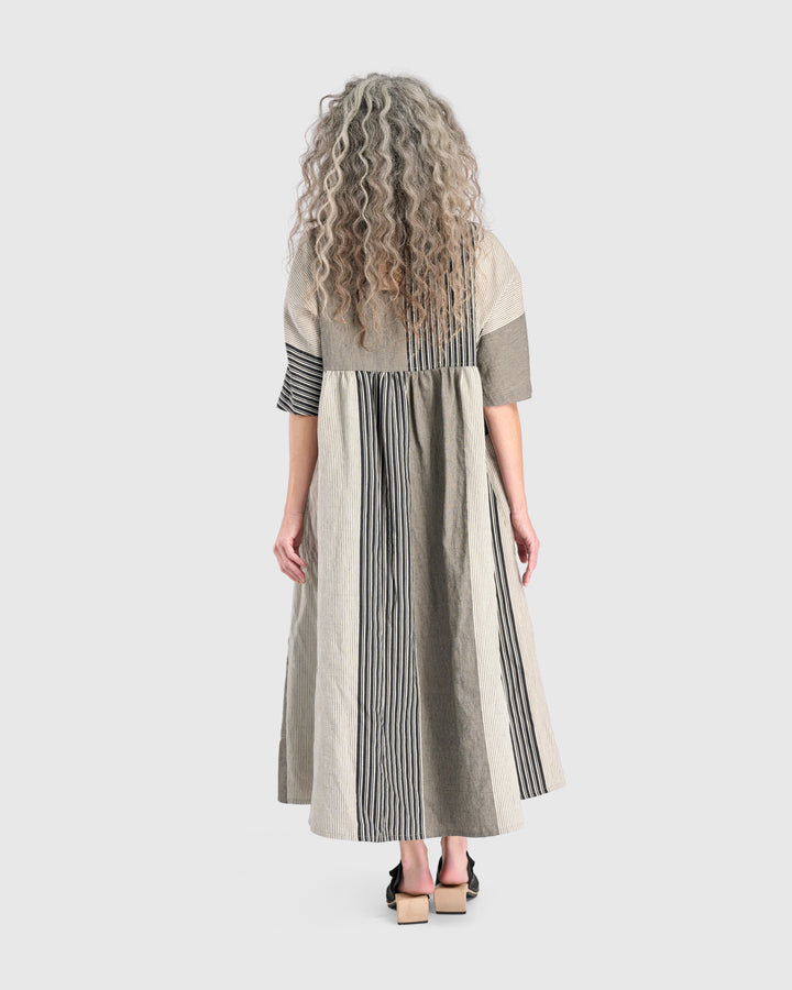 Urban Daybreak Oversized Dress, Sand Stripes