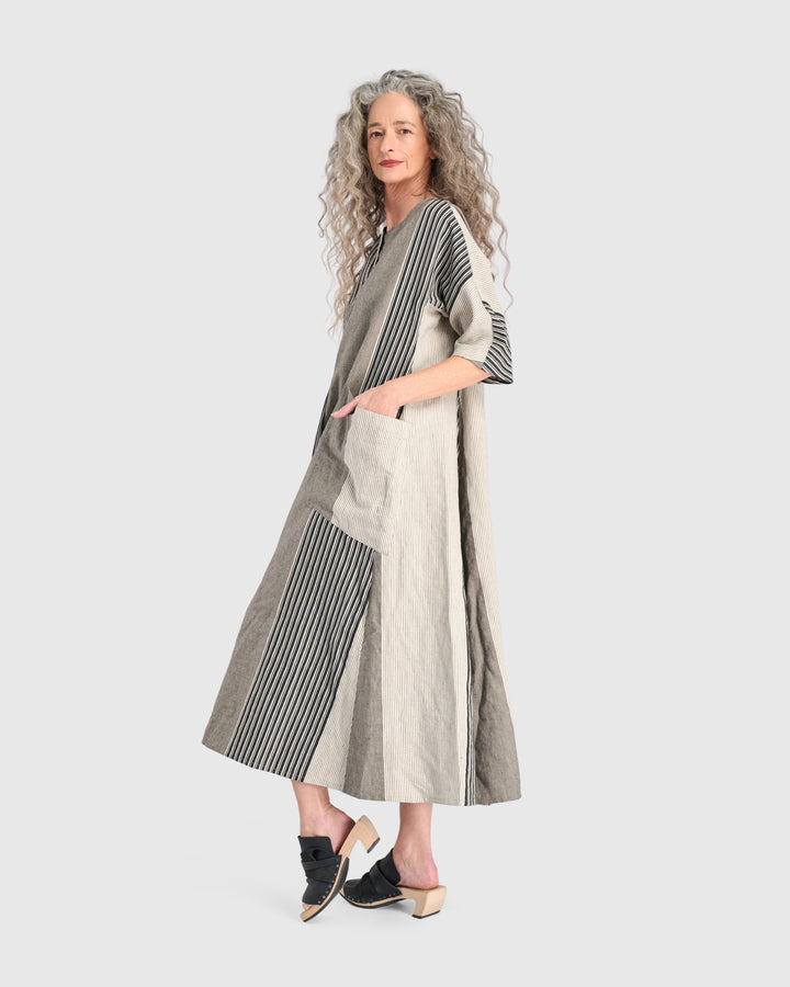 Urban Daybreak Oversized Dress, Sand Stripes