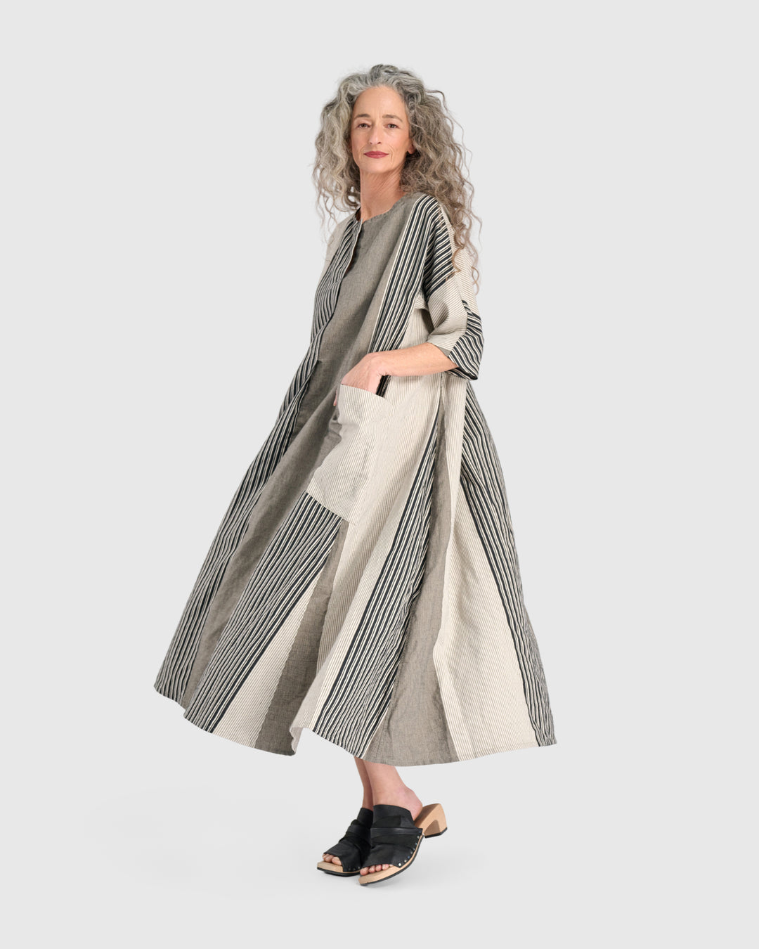Urban Daybreak Oversized Dress, Sand Stripes