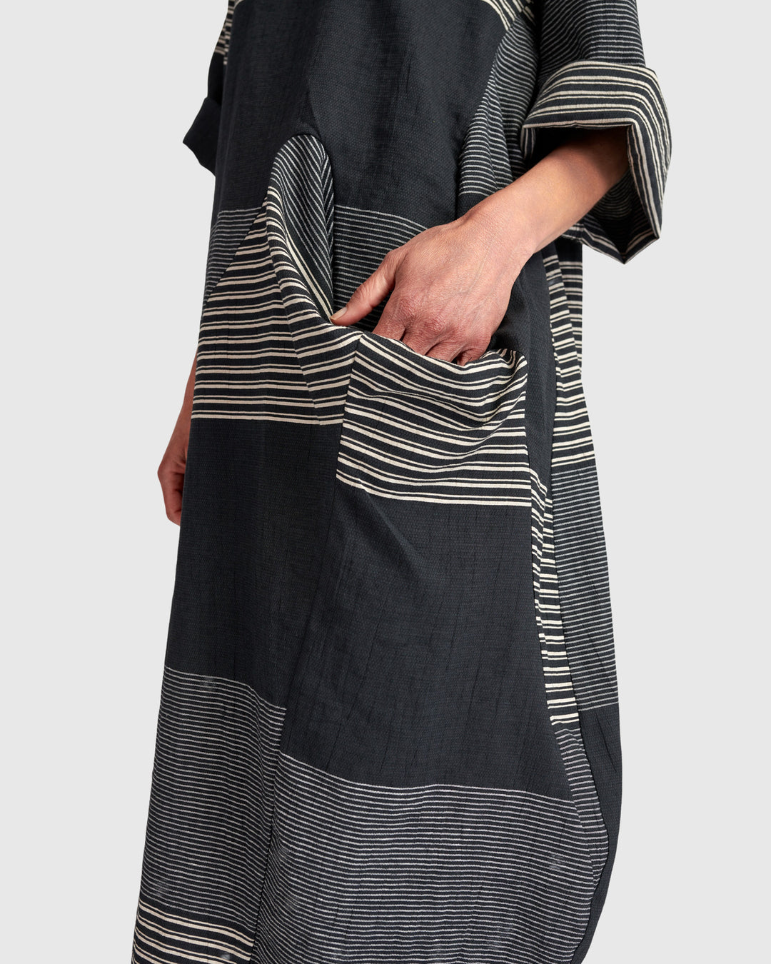 Urban Unfurl Relaxed Pocket Dress, Slate Stripes