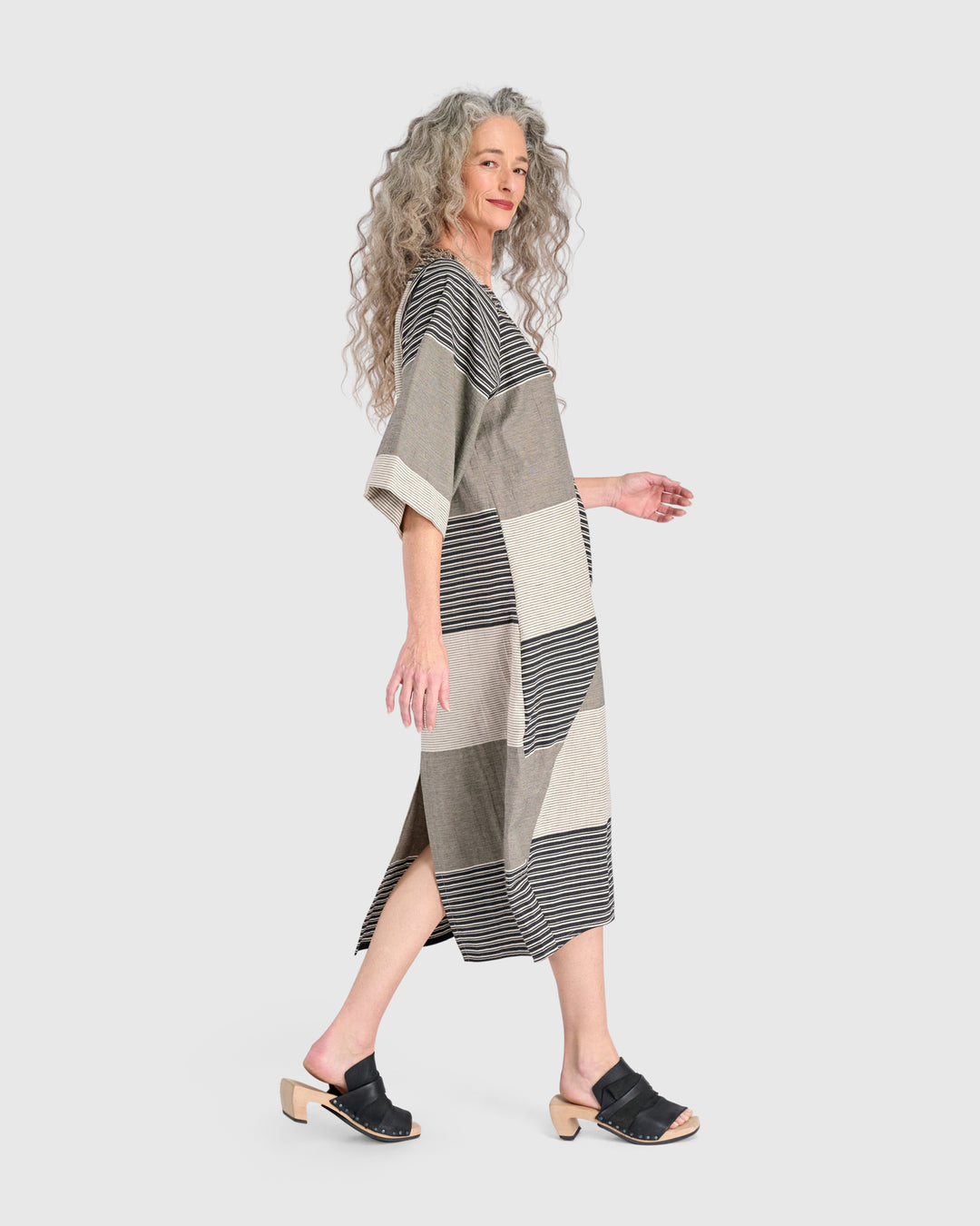 Urban Unfurl Relaxed Pocket Dress, Sand Stripes