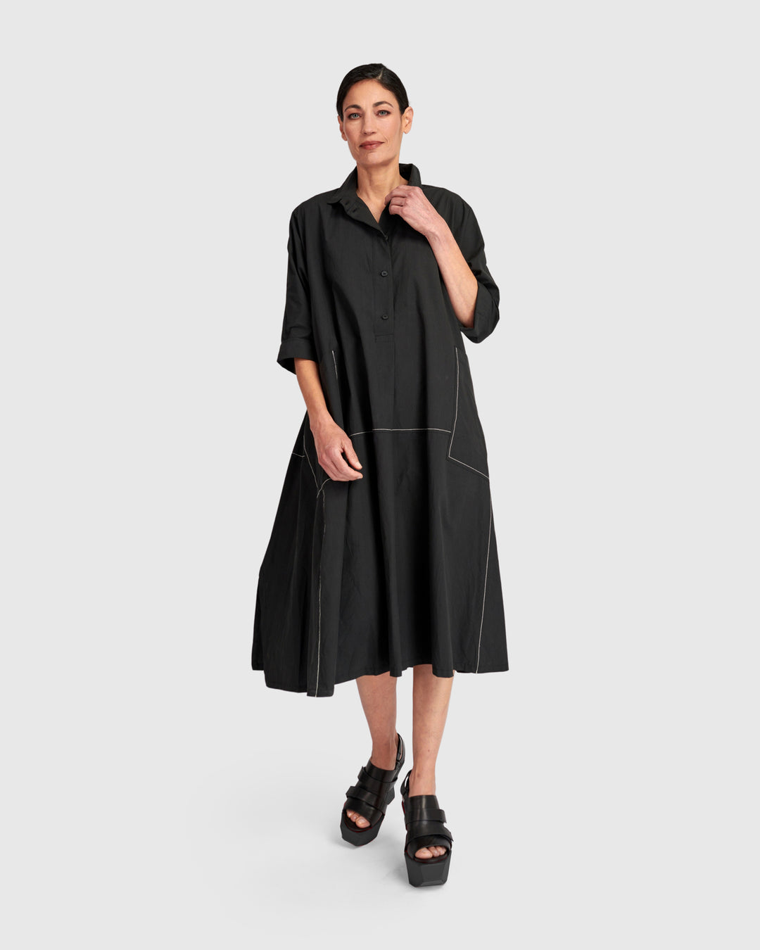 Urban The Edit Cotton A-Line Dress, Black Alembika U.S. Urban The Edit Cotton A-Line Dress, Black Alembika U.S.