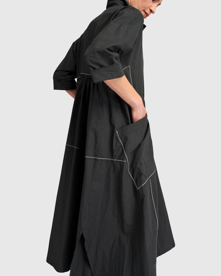 Urban The Edit Cotton A-Line Dress, Black