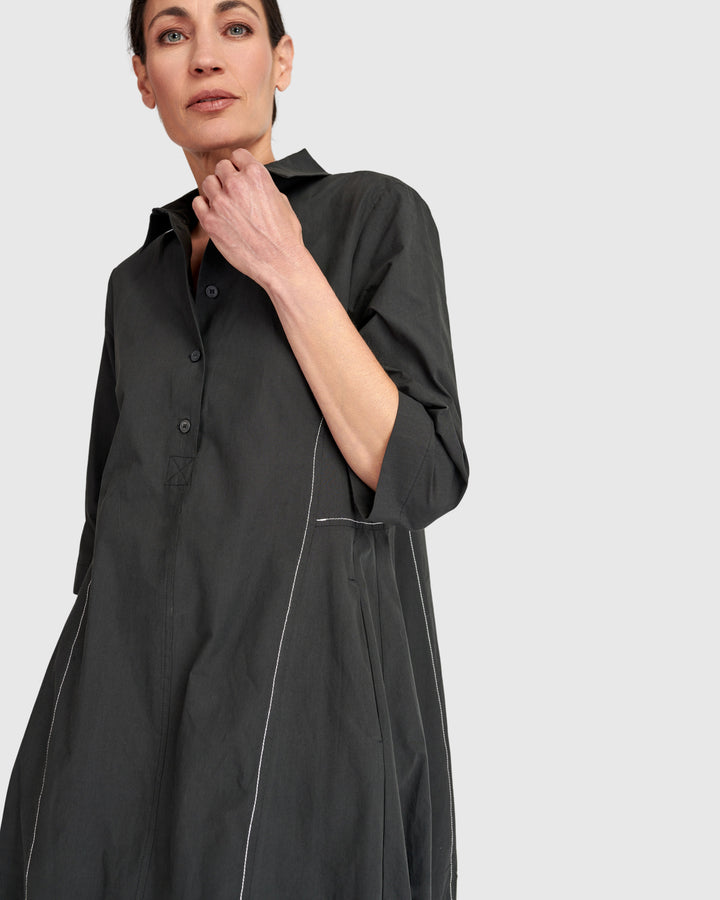 Urban The Edit Cotton Shirtdress, Black
