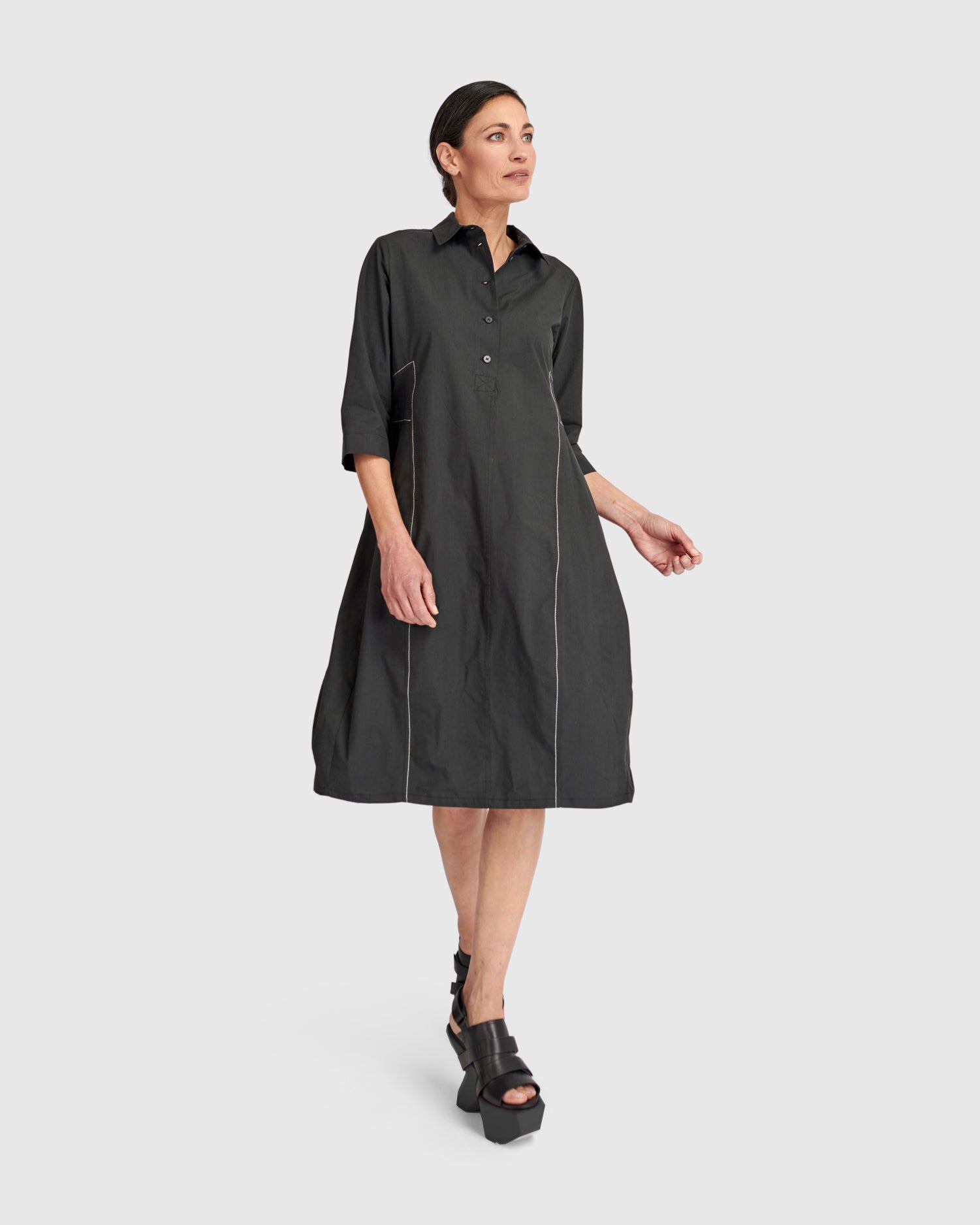 Urban The Edit Cotton Shirtdress, Black – Alembika U.S.