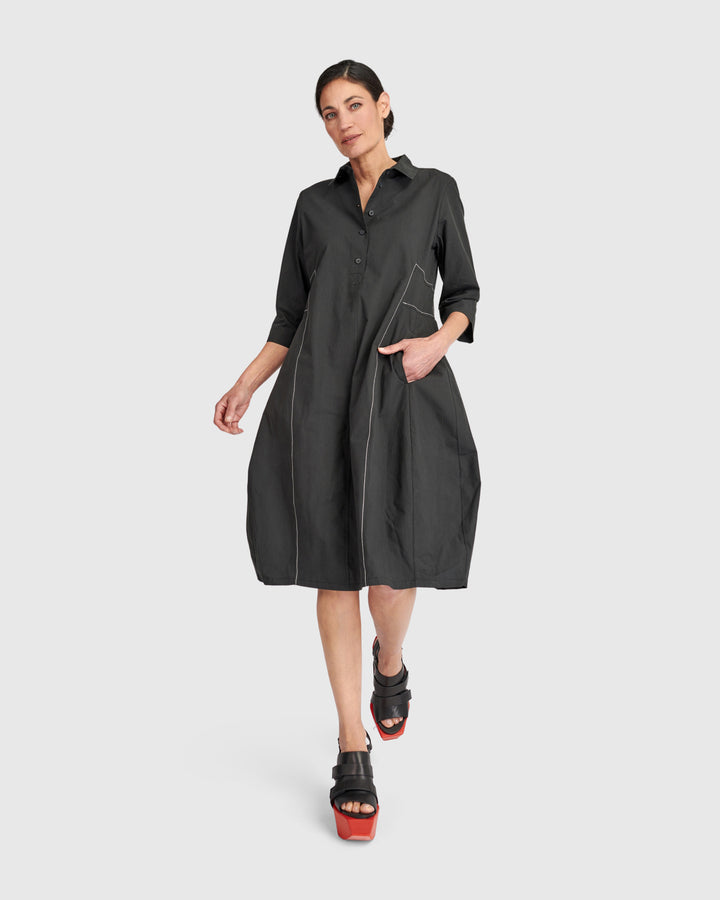 Urban The Edit Cotton Shirtdress, Black