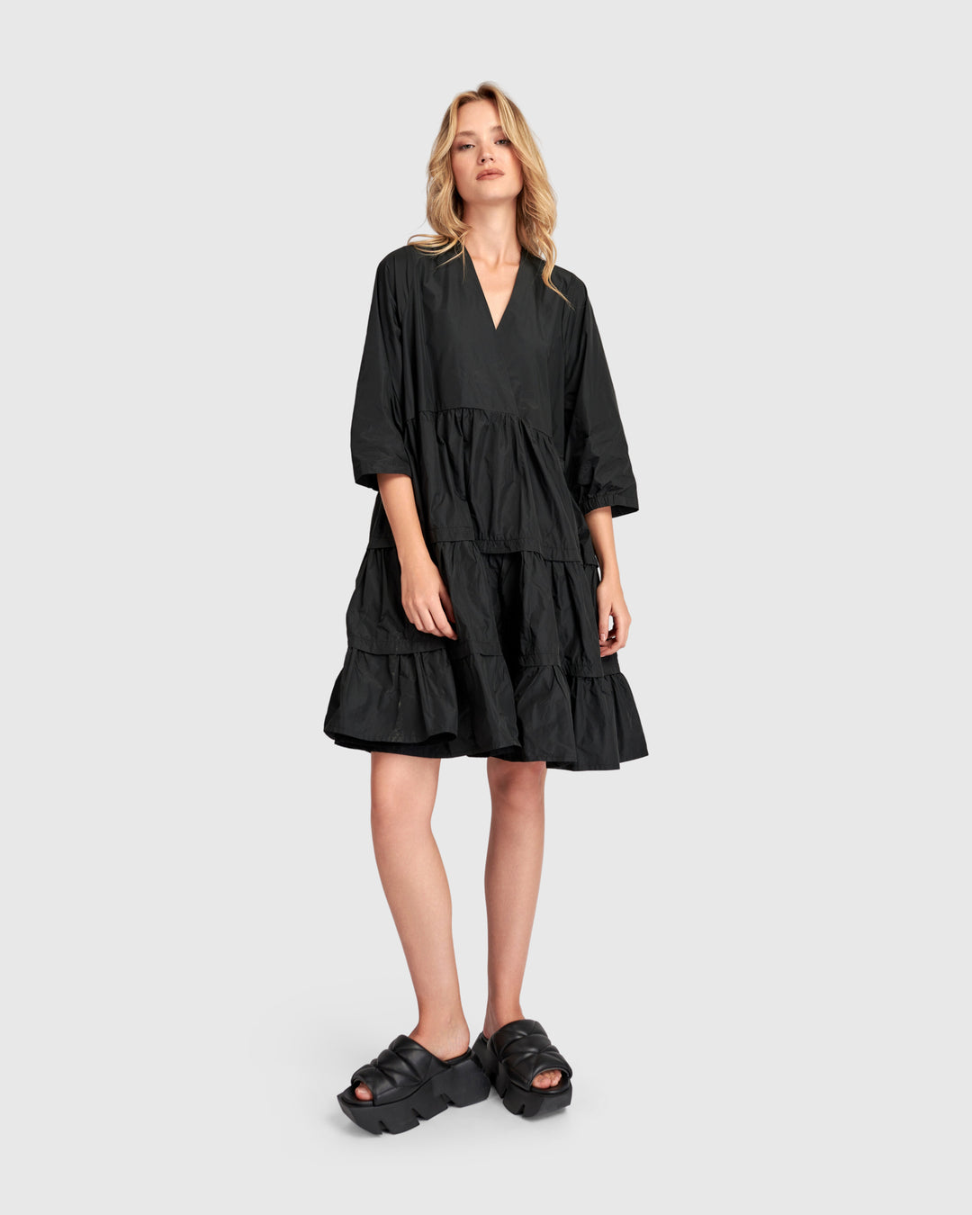 Urban Tiered Mini Dress, Black Alembika U.S. Urban Tiered Mini Dress, Black Alembika U.S.