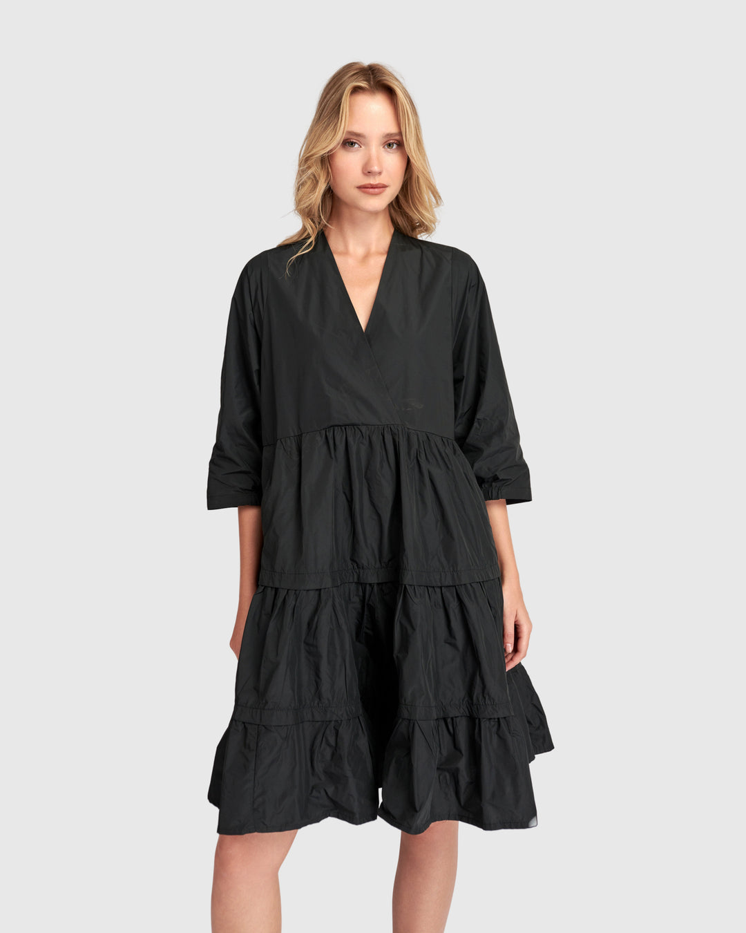 Urban Tiered Mini Dress, Black