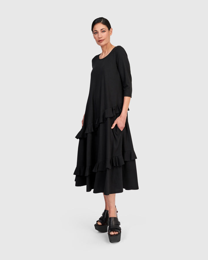 Urban Staple Flutter Dress, Black