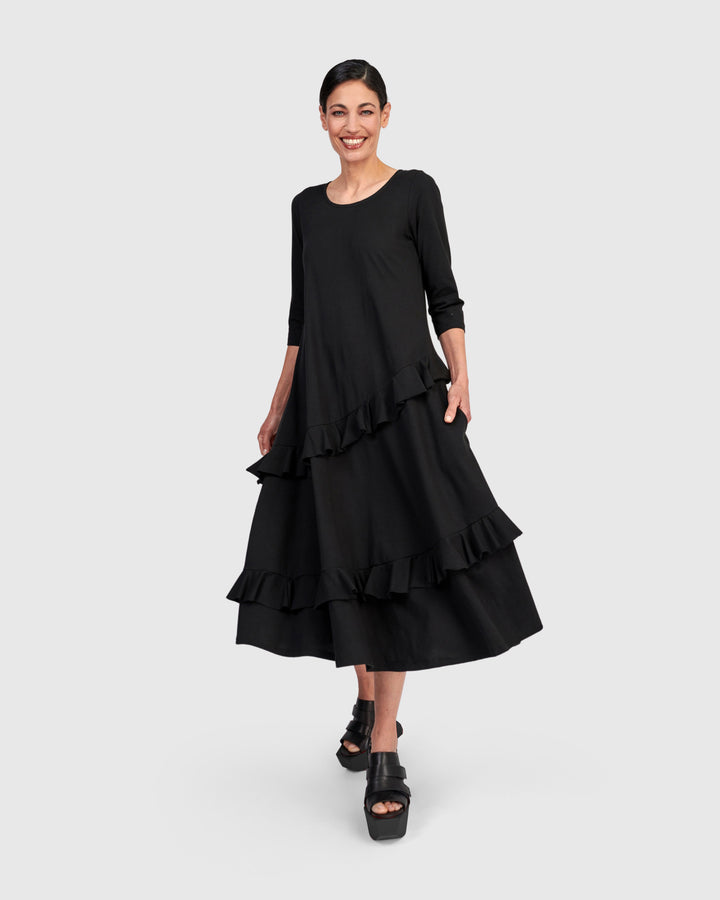 Urban Staple Flutter Dress, Black