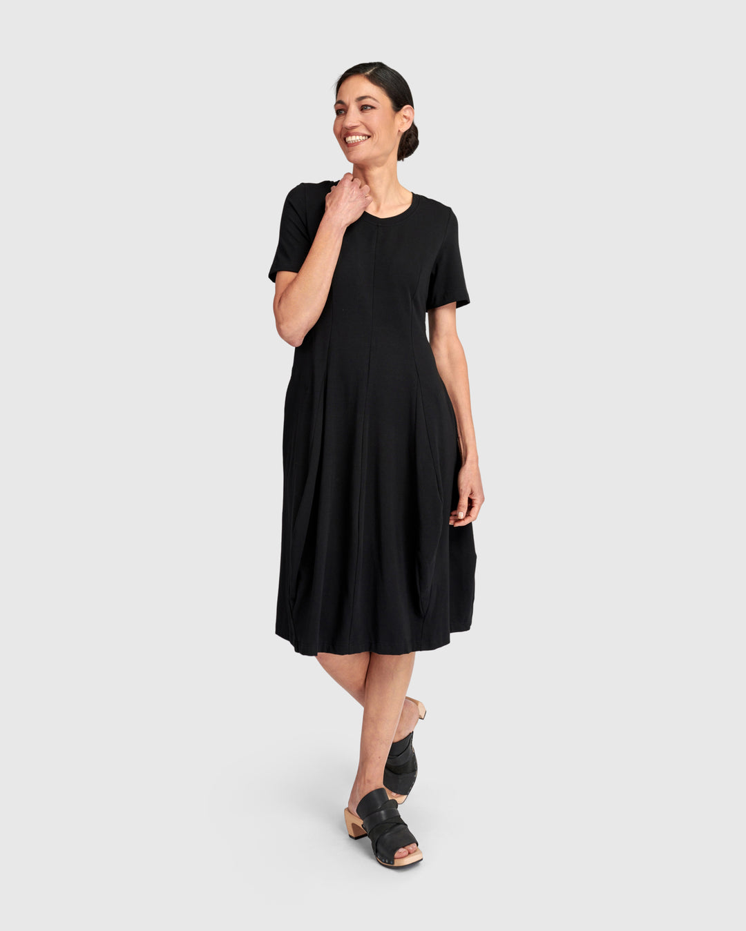 Urban Staple Short Sleeve Dress, Black