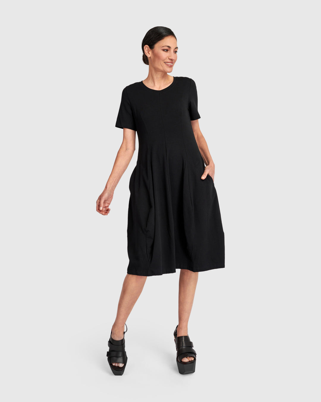 Urban Staple Short Sleeve Dress, Black