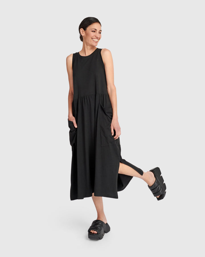 Urban Staple Pocket Tank Dress, Black