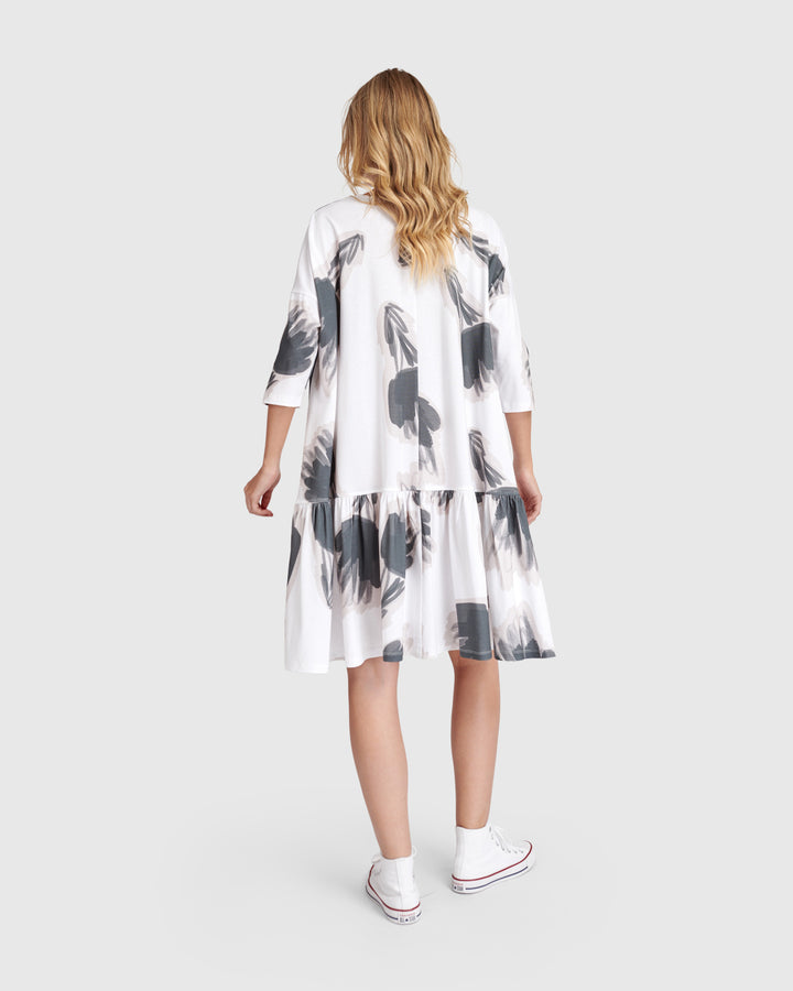 Urban Feather Flounce Mini Dress, Cloud