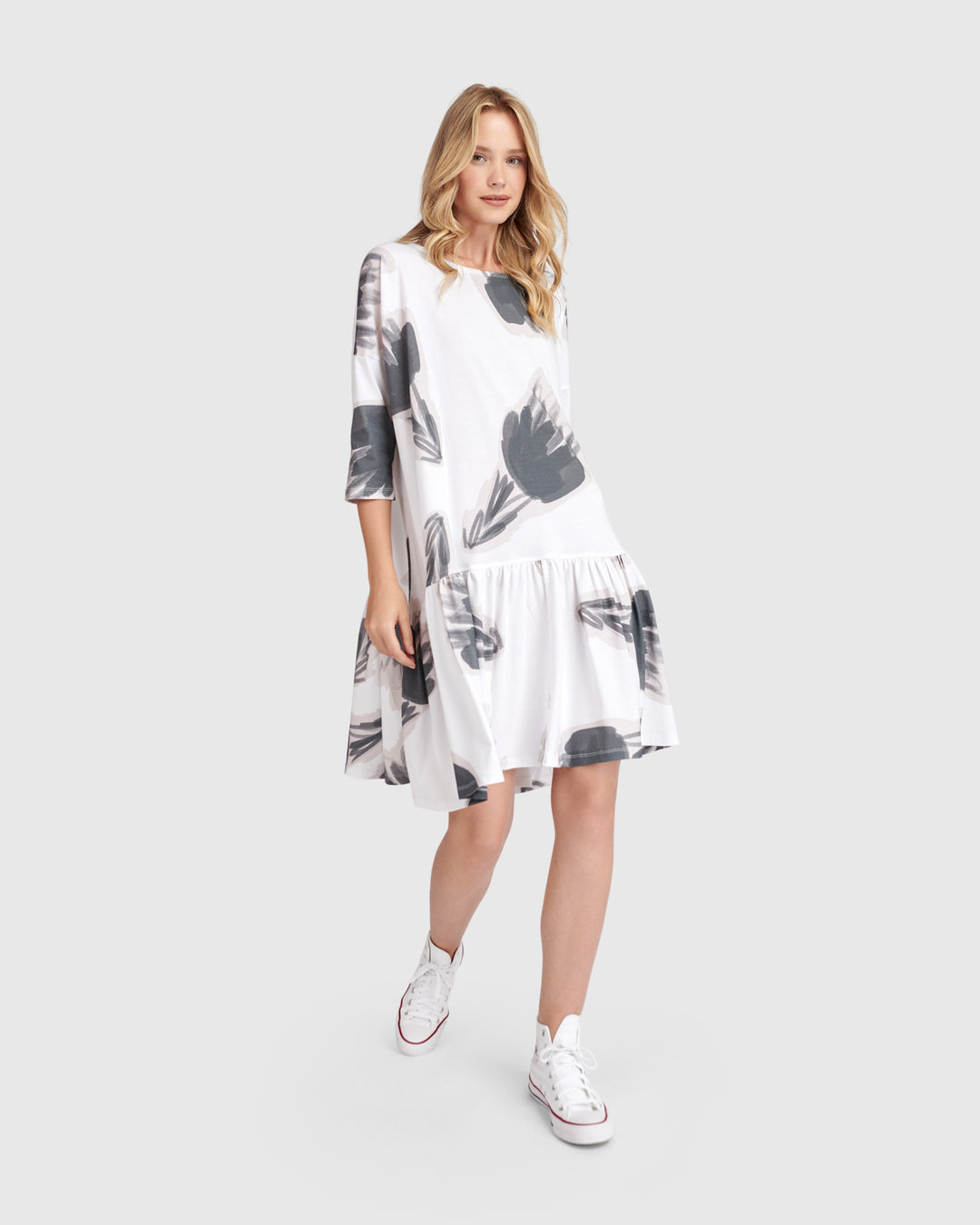 Urban Feather Flounce Mini Dress, Cloud