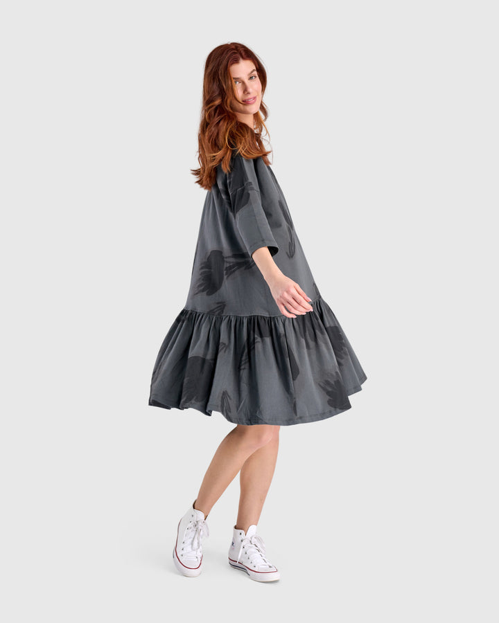 Urban Feather Flounce Mini Dress, Fog