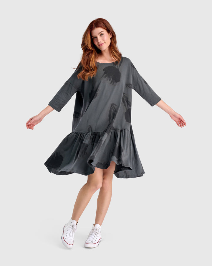 Urban Feather Flounce Mini Dress, Fog