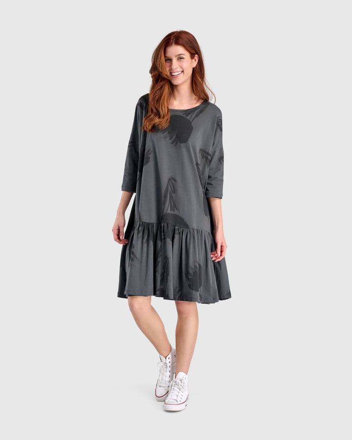 Urban Feather Flounce Mini Dress, Fog