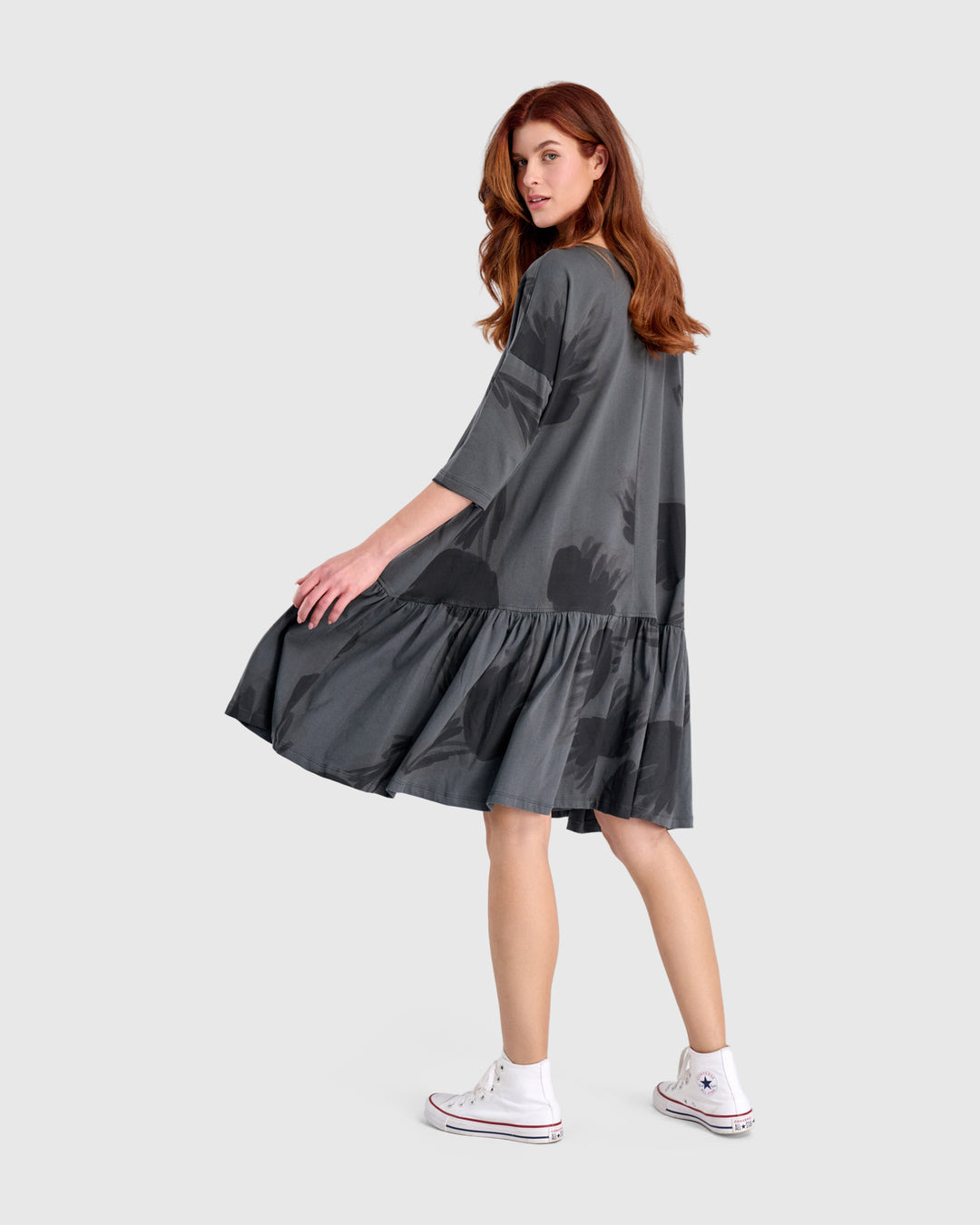 Urban Feather Flounce Mini Dress, Fog