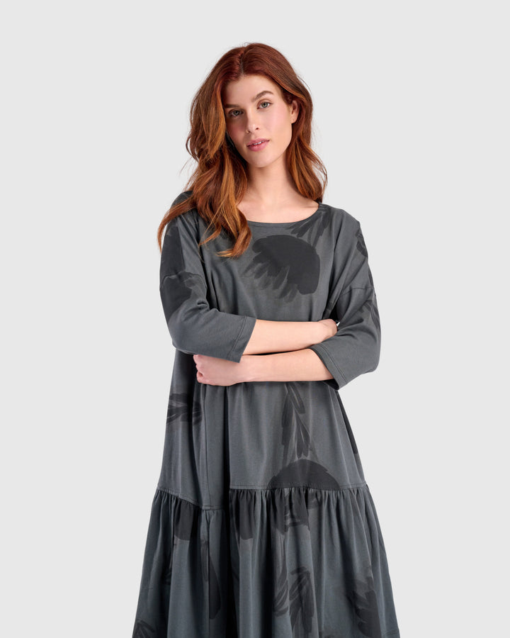 Urban Feather Flounce Mini Dress, Fog