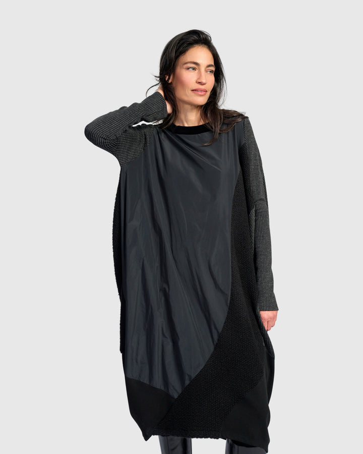 Urban Slope Oversized Dress, Black