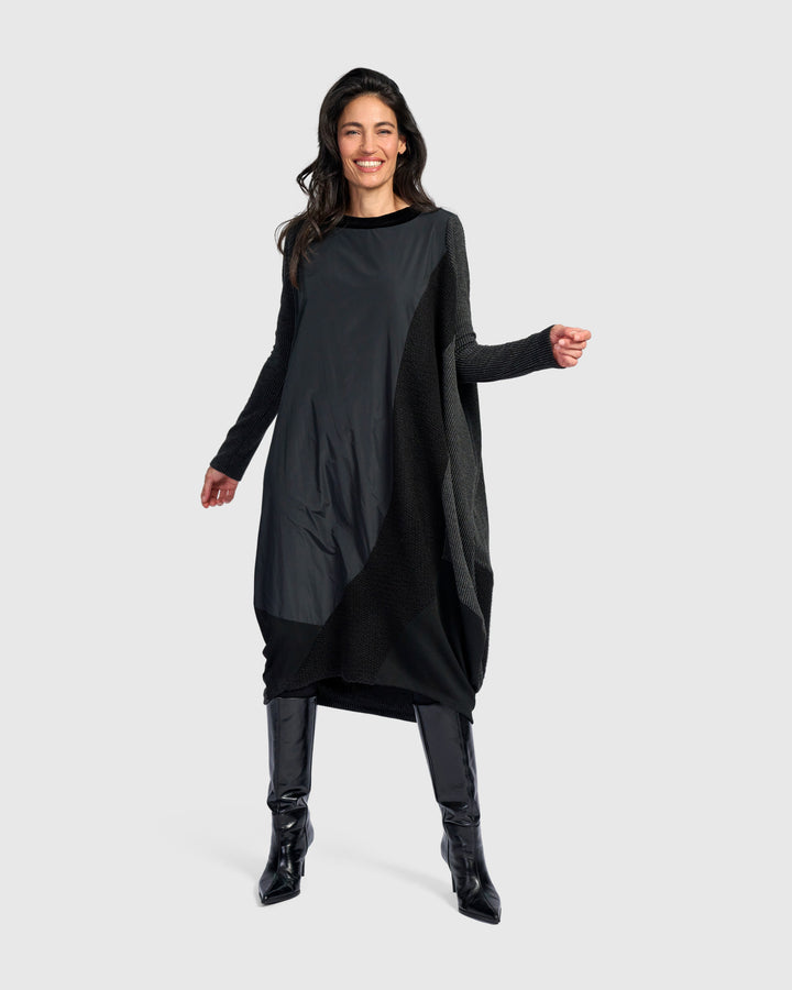Urban Slope Oversized Dress, Black