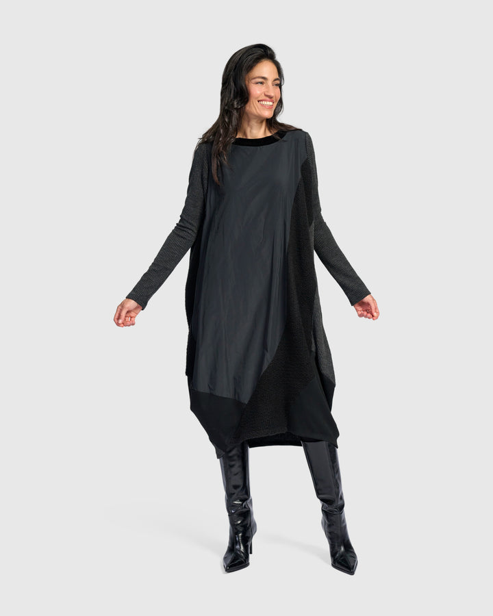 Urban Slope Oversized Dress, Black
