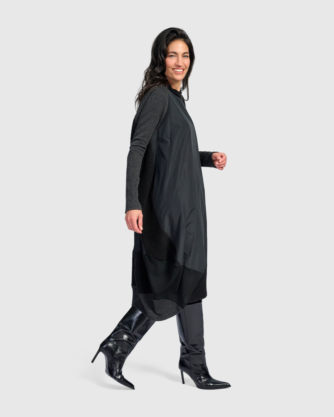 Urban Slope Oversized Dress, Black