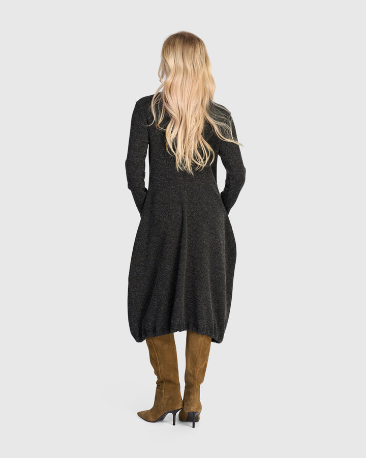 Urban Marl Knit Draped Pockets Dress, Shadow