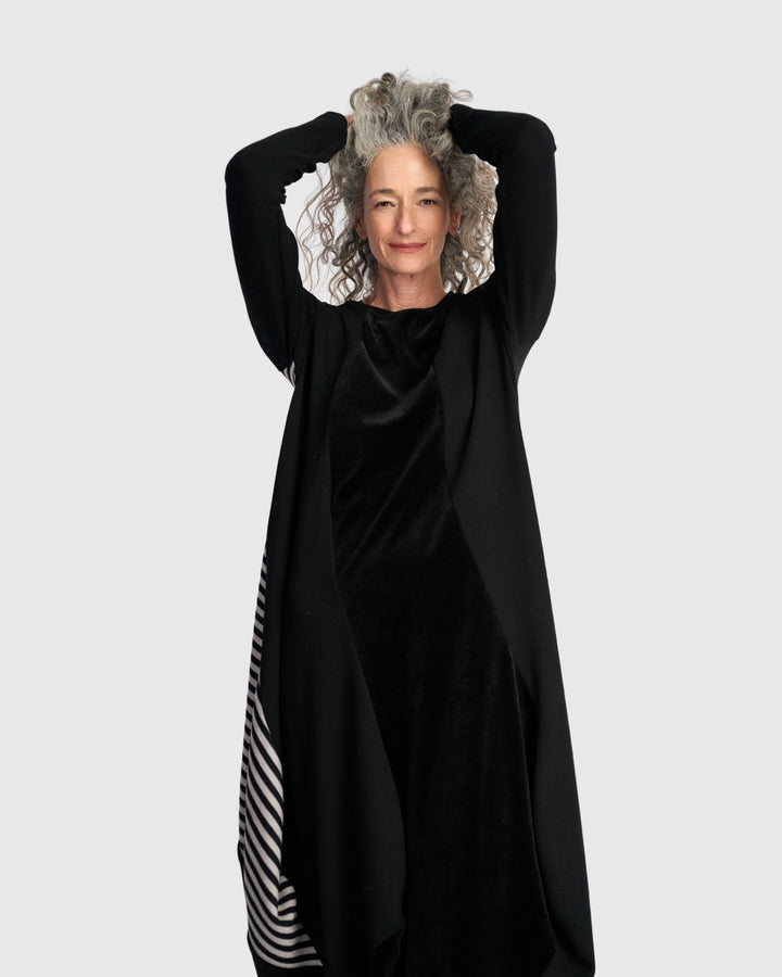 Urban Ronn Draped Dress, Black Mix