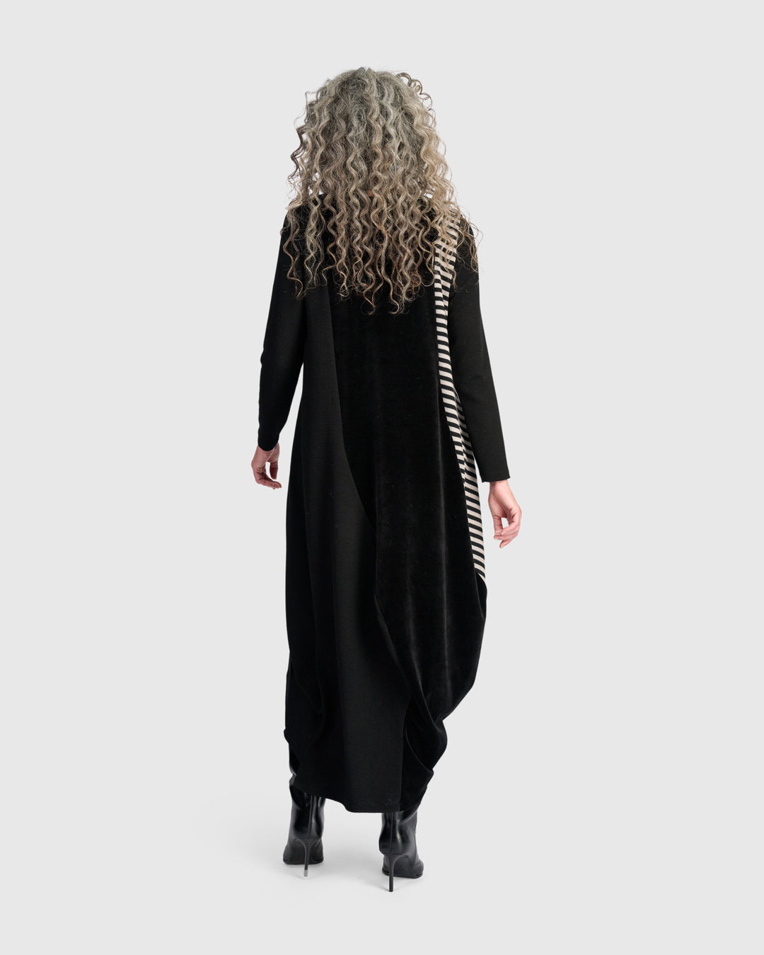Urban Ronn Draped Dress, Black Mix