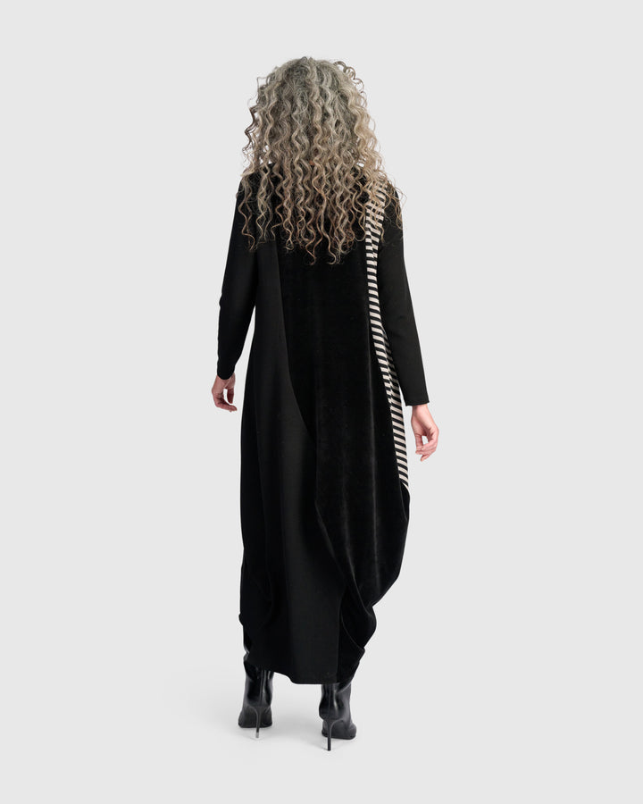 Urban Ronn Draped Dress, Black Mix