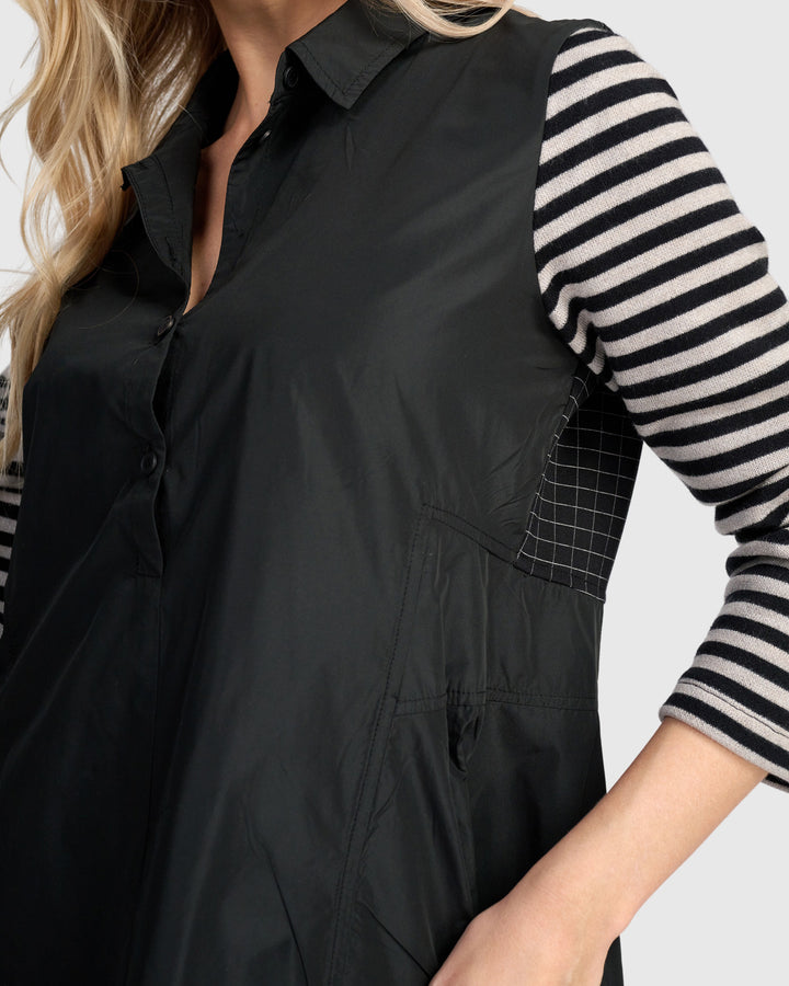 Urban Mercer Shirtdress, Black Mix