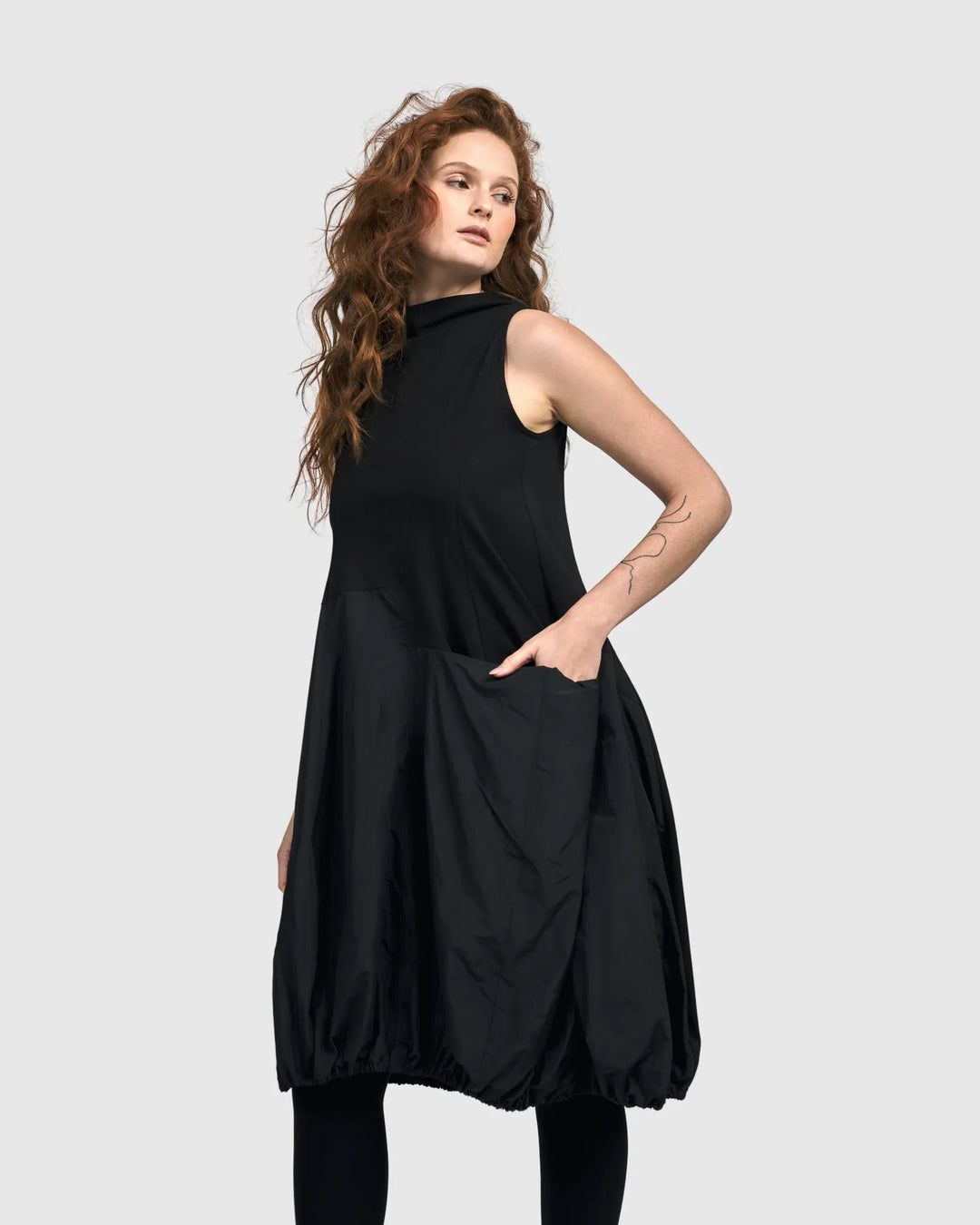 Urban Spectre Sleeveless Dress, Black