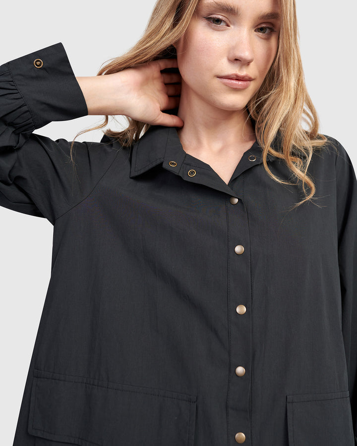 Urban Legion Cotton Shirtdress, Black