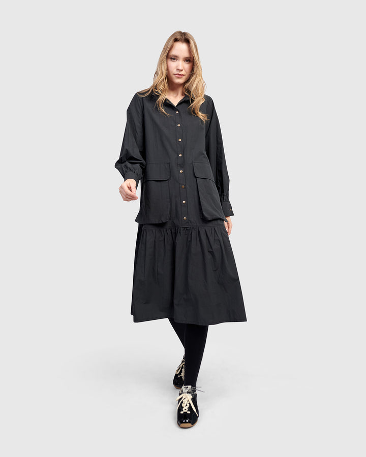 Urban Legion Cotton Shirtdress, Black