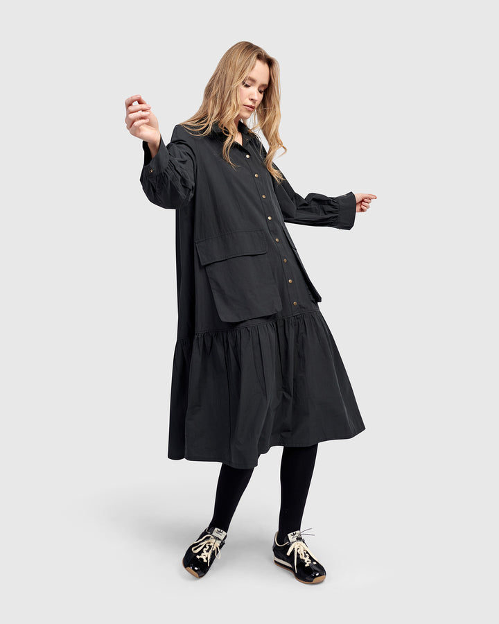 Urban Legion Cotton Shirtdress, Black