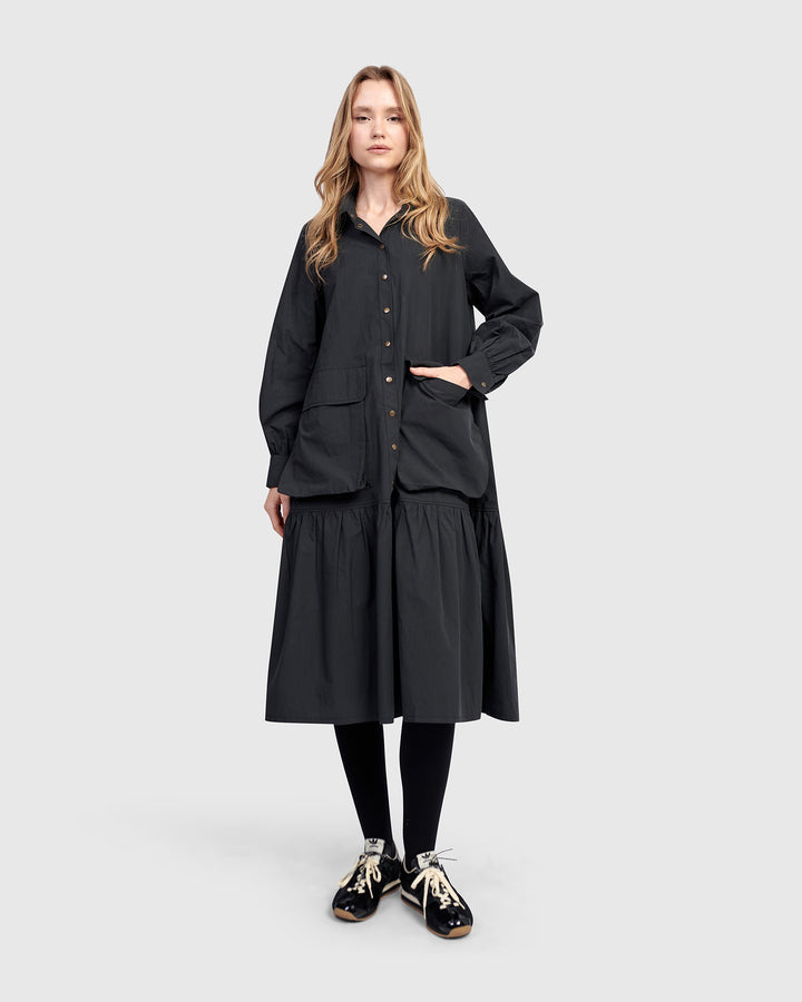 Urban Legion Cotton Shirtdress, Black