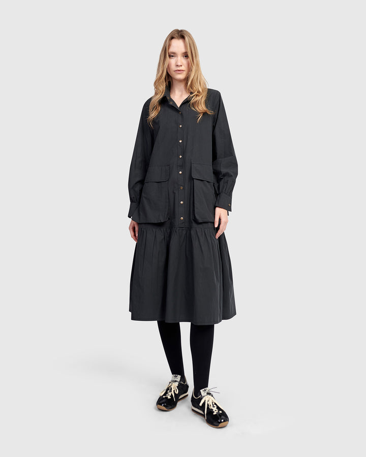 Urban Legion Cotton Shirtdress, Black