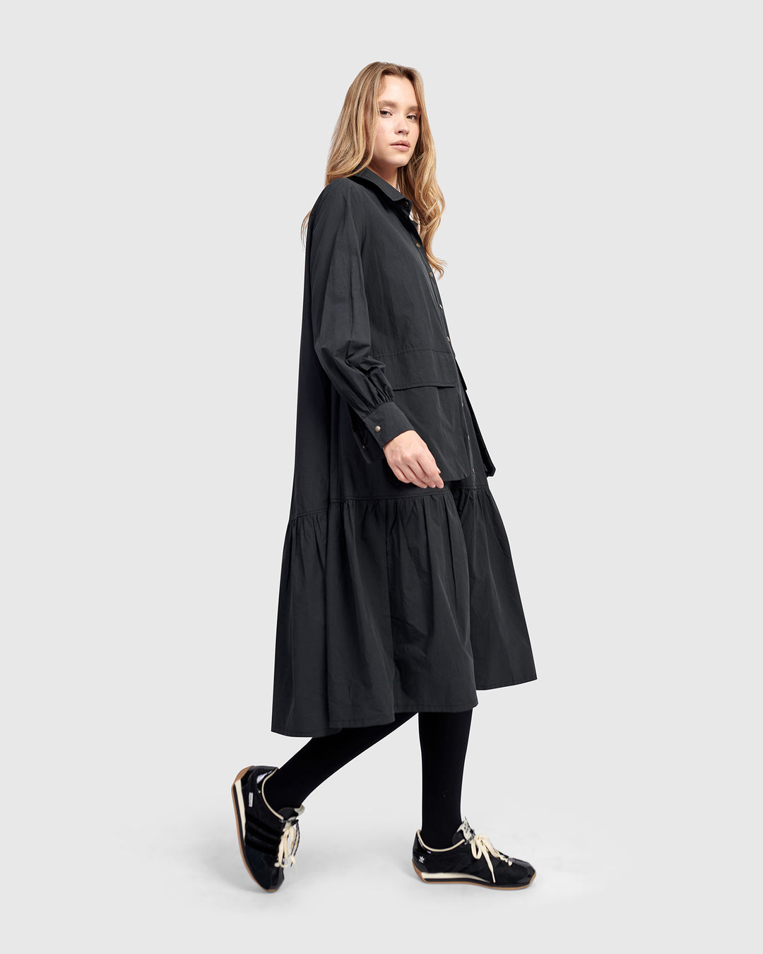 Urban Legion Cotton Shirtdress, Black