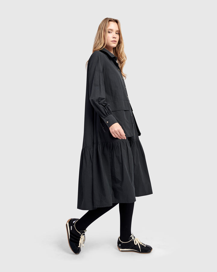 Urban Legion Cotton Shirtdress, Black