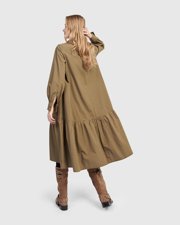 Urban Legion Cotton Shirtdress, Khaki