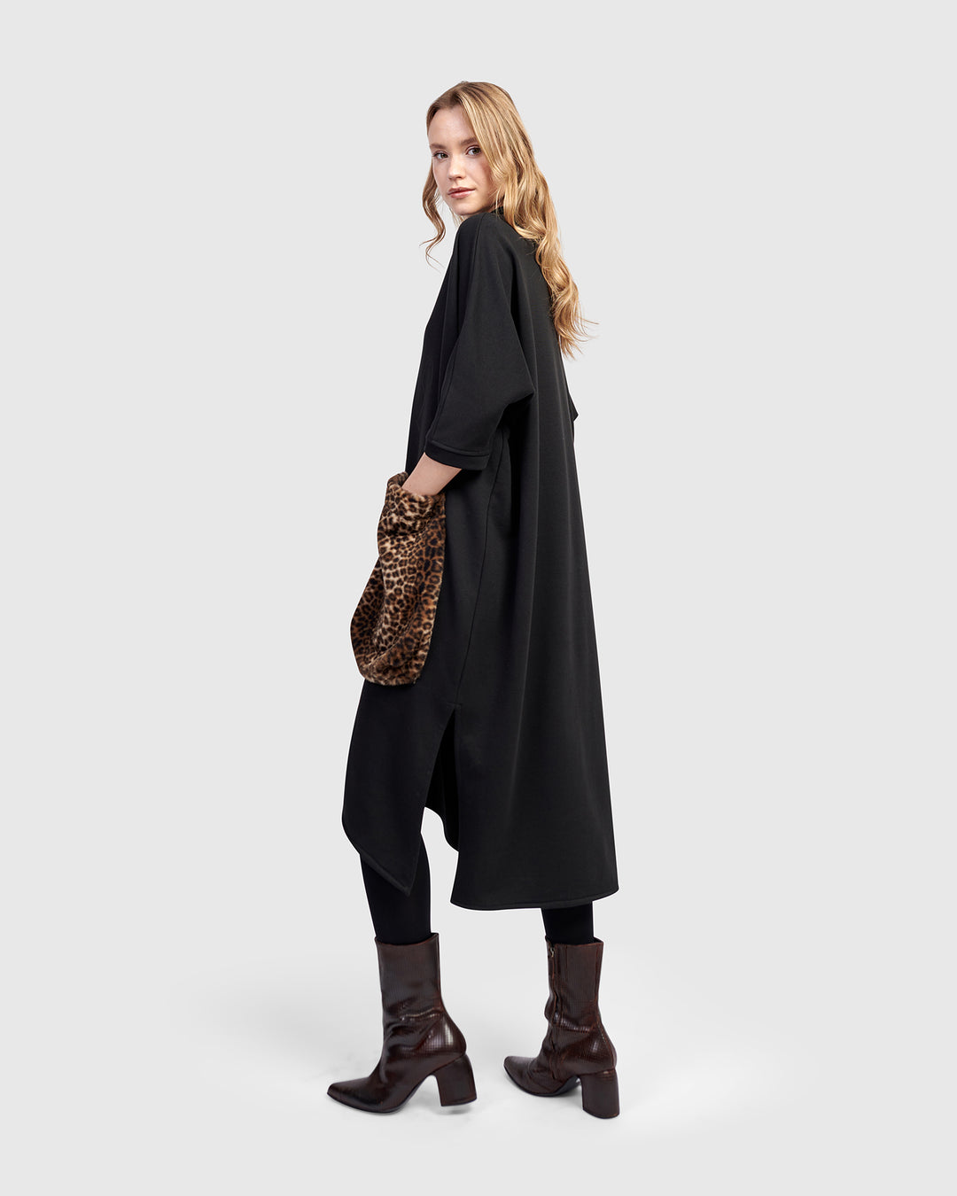 black lounge dress SKIMS Black Soft Lounge Long Slip Dress