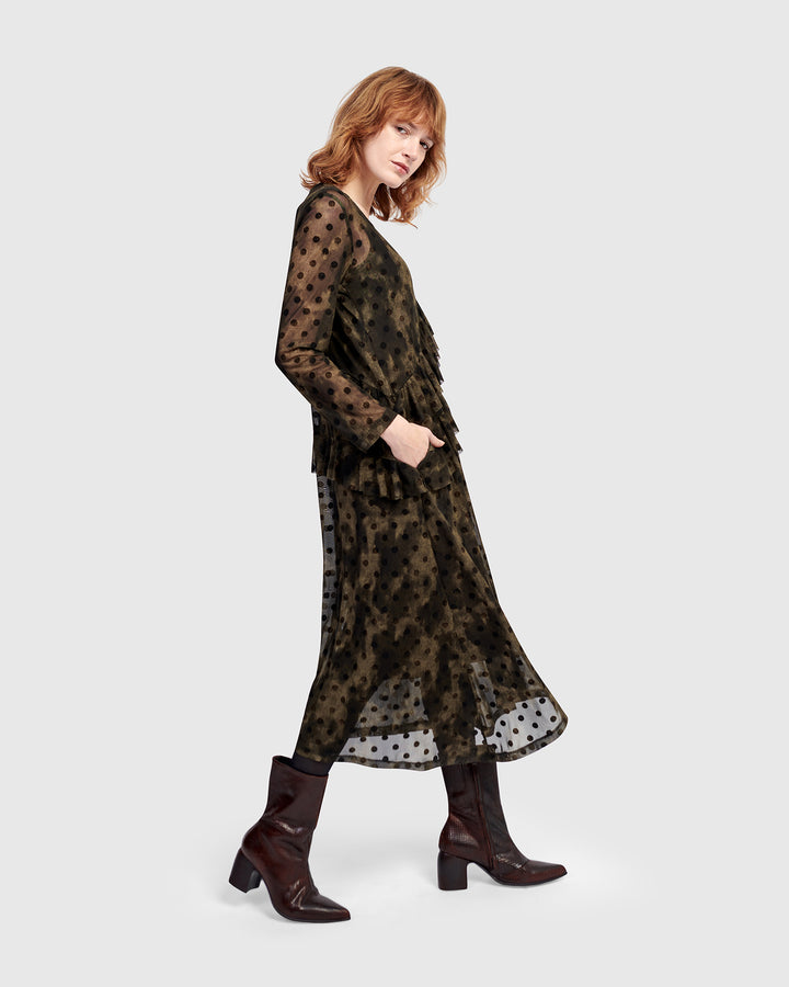Urban Sprig Mesh Dress, Antique