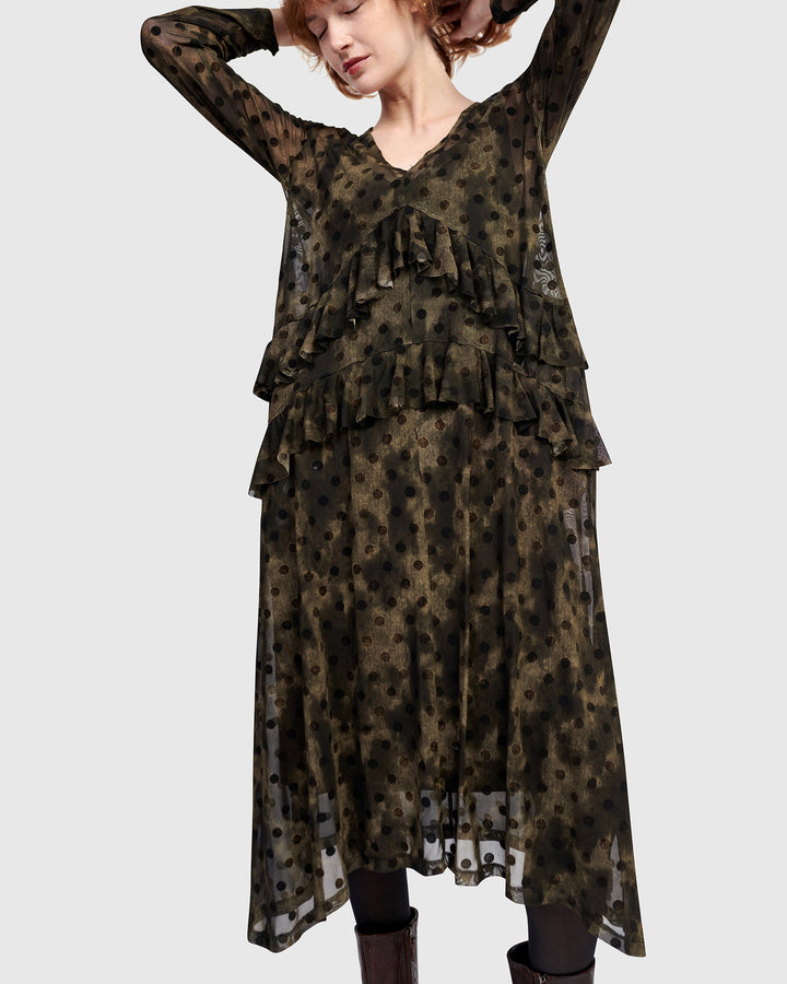 Urban Sprig Mesh Dress, Antique