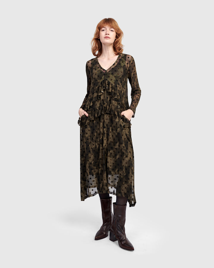 Urban Sprig Mesh Dress, Antique