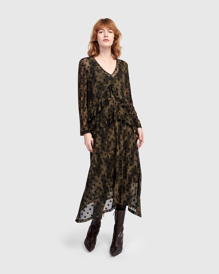 Urban Sprig Mesh Dress, Antique